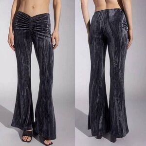Urban Outfitters Apolonia Pants Velvet Elastic Ruched Flare Boho Festival